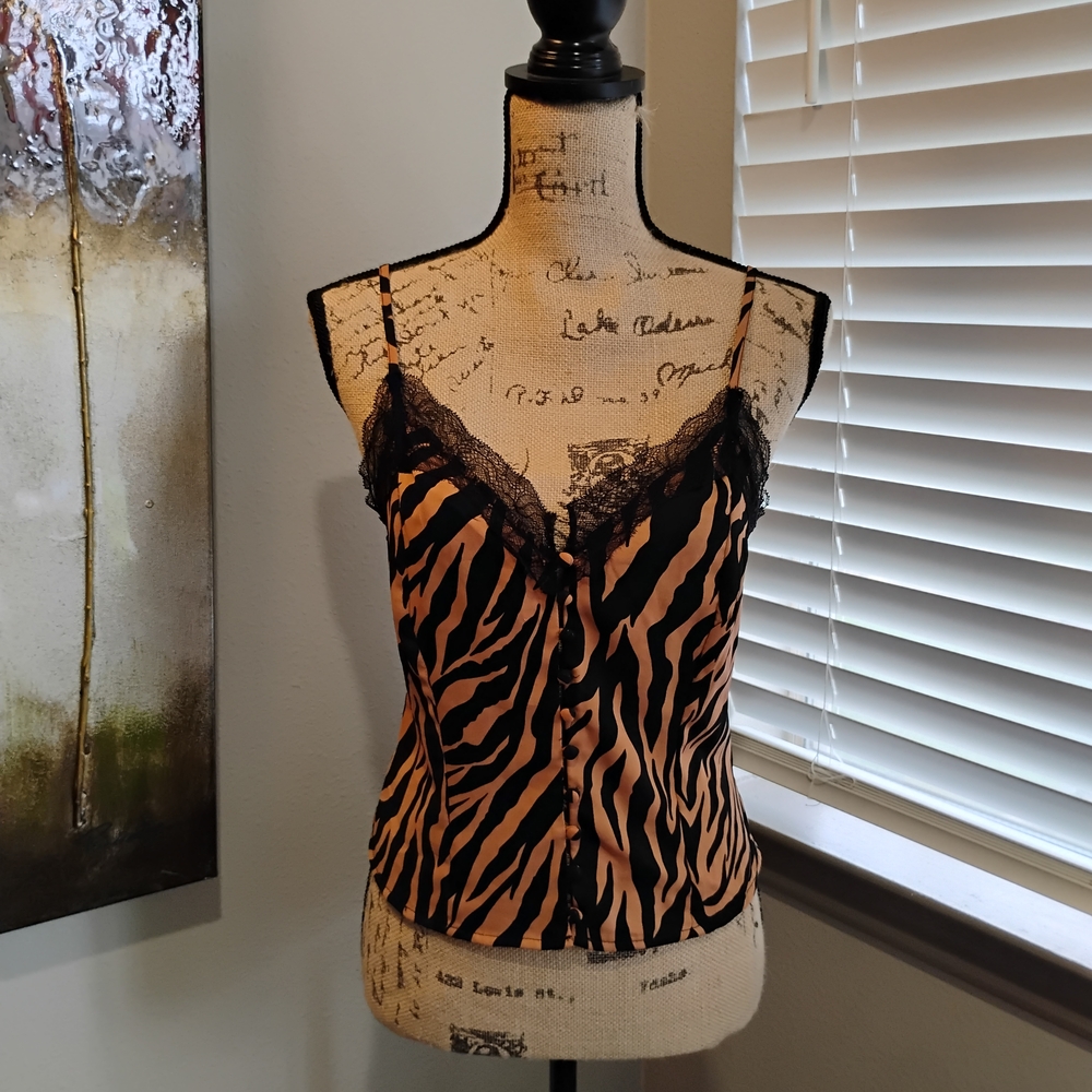 Lulu's Wild Stripes Lace Cami Top